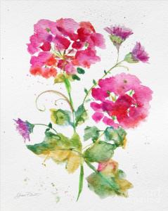 Artist Jean Plout Debuts In New Pink Watercolor Flowers Painting